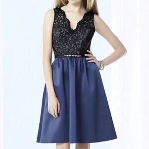 After Six Fit & Flare Lace Embellished Cocktail Formal Dress Black Purple Size 6